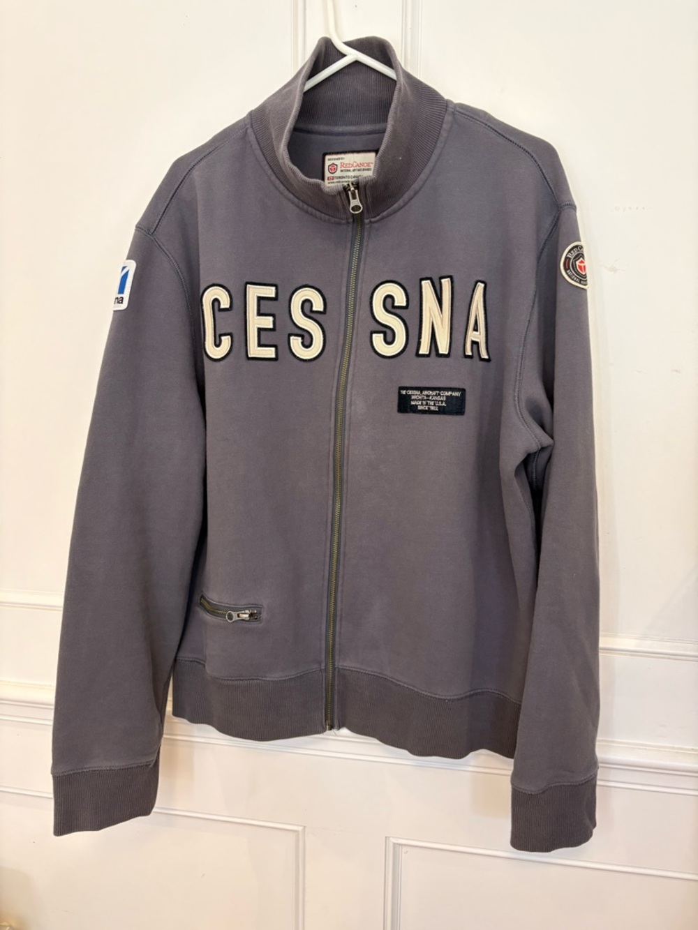 Cessna Grey Zip-Up Logo Jacket